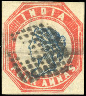 O N°5, 4a. Bleu Foncé Et Rouge Intense. Tête Die III. Cadre Die I. (SG#21- C.2250£). SUP. - Otros & Sin Clasificación