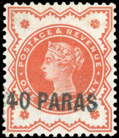 * N°4, 40p. S. 1 1/2 Vermillon. (SG#7- C.425£). TB. - Levante Británica