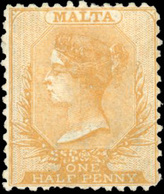 (*) N°2+2a, 1/2p. Bistre* + 1/2p. Jaune (*). (SG#14-15- C.560£). B. - Malta (...-1964)