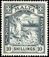 * N°53, 10 S. Bleu-noir. (SG#96- C.3250£). Très Bien Centré. SUP. - Malta (...-1964)