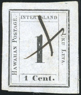 * N°11, 1c. Noir S/papier Gris-clair. SUP. - Hawaii