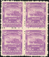 * N°176, 50c. Violet. Bloc De 4. 2 Exemplaires **. TB. - México