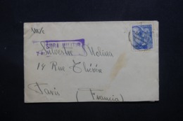 ESPAGNE - Censure Militaire Sur Enveloppe Pour Paris En 1939 - L 42628 - Nationalistische Censuur
