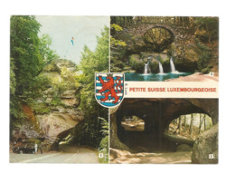 Cp , Luxembourg ,petite Suisse Luxembourgeoise , Multi Vues ,Predigstuhl, Schiessentümpel, Hohllay,voyagée 1971 - Altri & Non Classificati