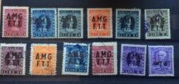 MARCA DA BOLLO  TRIESTE AMG FTT  LOTTO DI 12 PEZZI SCELTI - Revenue Stamps