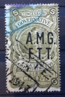 MARCA DA BOLLO  TRIESTE AMG FTT   CONCESSIONI GOVERNATIVE LIRE 5 - Revenue Stamps