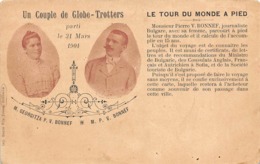 Thème:     Cirque. Couple De Globe-trotters Tour Du Monde A Pied. M Et Mme Bonnef.  Edité A  Bordeaux  33  (Voir Scan) - Circo