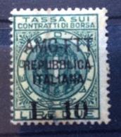 MARCA DA BOLLO  TRIESTE AMG FTT   TASSA SUI CONTRATTI DI BORSA L. 10 / 2 - Revenue Stamps