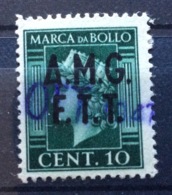 MARCA DA BOLLO  TRIESTE AMG FTT    TASSA FISSA  1947  CENT. 10 - Revenue Stamps