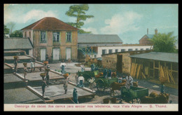 SÃO TOMÉ E PRÍNCIPE-Descarga Do Cacau Dos Carros Para Secar Nos Taboleiros(Ed.António Joaquim BrásNº 5774)carte Postale - São Tomé Und Príncipe