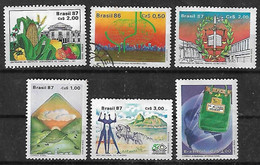 1987 Brasil Frutos-congreso De Gastroenterologia-tribunal Federal-turismo-correo Rural E Internacional 6v. - Altri & Non Classificati