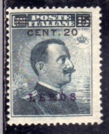 COLONIE ITALIANE EGEO 1916 LERO (LEROS) SOPRASTAMPATO D'ITALIA ITALY OVERPRINTED CENT. 20 SU 15c MNH - Ägäis (Lero)