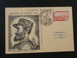 Carte Général Rollet Légion Etrangere Journée Du Timbre Sidi Bel Abbes Algérie 1946 - Maximum Cards