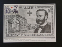 Carte Maximum Card Henri Dunant Croix Rouge Red Cross Algérie 1954 - Henry Dunant