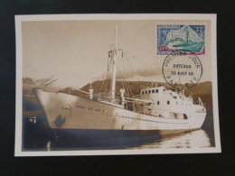 Carte Maximum Card Bateau Caboteur Moderne Polynésie Française 1966 - Maximumkaarten