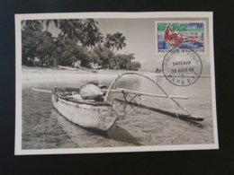 Carte Maximum Card Bateau Pirogue Polynésie Française 1966 (ex 2) - Cartes-maximum