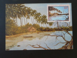 Carte Maximum Card Peinture Painting André Dobrowolski Cocotier Coconut Tree Artistes En Polynésie 1971 - Cartes-maximum