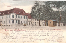 Gruss Aus Alt LANDSBERG Marktplatz Rathaus Color Gelaufen 8.6.1905 - Strausberg