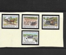 O) 1988 CHRISTMAS ISLAND, TRANSPORTATION - SETTLEMENT - HORSE - PHOSPHATE  -STEAM  LOCOMOTIVE - AIRCRAFT - SC 218 -221, - Christmas Island