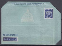 Vatican Aerogramme, Aerogramma 80 Lire Scott#LF6 Watermark Variety, Value 200 Eur - Postal Stationeries