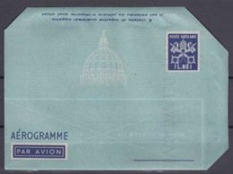 Vatican Aerogramme, Aerogramma 80 Lire Scott#LF6 Watermark Variety, Value 200 Eur - Postwaardestukken