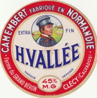 Rare Ancienne étiquette De Fromage Camembert H.Vallée - Cheese