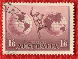 AUSTRALIA - 1937 - MERCURIO E DUE EMISFERI TERRESTRI - USATO - Usati