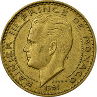 Monnaie, Monaco, Rainier III, 20 Francs, Vingt, 1951, TTB, Aluminum-Bronze - 1949-1956 Oude Frank