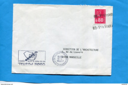 MARCOPHILIE- Lettre  Françe Cad 1976 -oblitération Linéaire D'arrivée Sur Timbre   -MARSEILLE 08 - Altri & Non Classificati