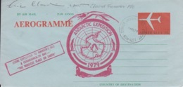 Polaire Australien, Aérogramme Antarctic Exp 79 (Mawson's Hut, Commenwealth Bay) Obl. Sydney Le 11 FE 79 + Signatures - Lettres & Documents