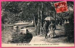 Bois De Boulogne - Chemin De Ceinture Du Lac Inférieur - Femme Avec Ombrelle - Animée - ABEILLE - 1909 - Arrondissement: 16