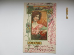 EROTIC WOMAN , FLYING BAT ,  SIGNED F.G. , ABEND , ART DECO ART NOUVEAU 1904 RUSSIA ST. PETERSBURG  , OLD POSTCARD   , O - Lessieux