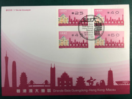 MACAU GREAT BAY 2019 ATM LABELS FDC WITH NEW VISION BOTTOM SET - Distributeurs