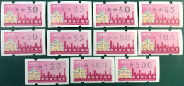 MACAU GREAT BAY 2019 ATM LABELS KLUSSENDORF TYPE MACHINE SET OF 11 LABELS (DIFFERENT PRINT) - Distributors