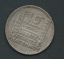 10 Francs Turins 1933 , Argent Silver    Pia 21504 - 10 Francs