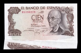 España Spain Error 100 Pesetas 1970 Pick 152 Fuelle SC UNC - 100 Pesetas