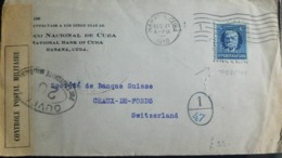 O) 1918 CUBA - CARIBBEAN - SPANISH ANTILLES, PERFINS - CALIXTO GARCIA 5c, MILITARY POSTAL CONTROL, BANCO NACIONAL, XF - Covers & Documents