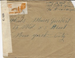 1941- Enveloppe De St Pierre Et Miquelon  Affr. à 2,50 F Pour N Y - Censure Américaine  C 123 - Storia Postale