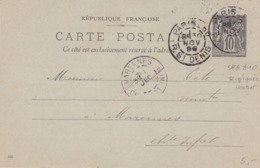 Carte Sage 10 C G10 Oblitérée Repiquage Grimault Et Lecointe - Cartoline Postali Ristampe (ante 1955)