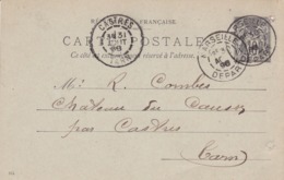 Carte Sage 10 C G10 Oblitérée Repiquage Henri Allier - Bijgewerkte Postkaarten  (voor 1995)