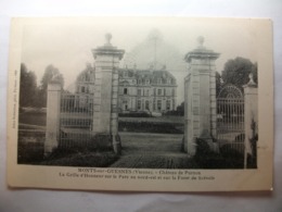 Carte Postale Monts Sur Guesnes (86) Chateau De Purnon (Petit Format Noir Et Blanc Non Circulée) - Monts Sur Guesnes