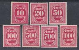 Brésil Timbres-Taxe  N° 31 / 4 + 7 / 9 X Partie De Série Les 7 Valeurs Neuf Trace De Charnière Sinon TB - Dienstzegels