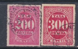 Brésil Timbres-Taxe  N° 5 / 6 O  Partie De Série Les 2 Valeurs Oblitérations Légère Sinon TB - Dienstzegels