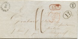 BELGIQUE - T18 FONTAINE L'EVEQUE + BOITE T SUR LETTRE AVEC TEXTE DE FORCHIES LA MARCHE POUR LA FRANCE, 1844 - 1830-1849 (Belgio Indipendente)