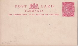 TASMANIE  ENTIER POSTAL/GANZSACHE/POSTAL STATIONERY  CARTE - Covers & Documents