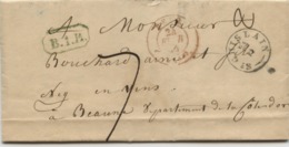 BELGIQUE - T18 ST GHISLAIN SUR LETTRE AVEC CORRESPONDANCE POUR LA FRANCE, 1840 - 1830-1849 (Unabhängiges Belgien)