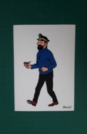 Tintin Carte Postale Autocollante (Lombard 1973) Version Signée Hergé : Haddock - Ohne Zuordnung