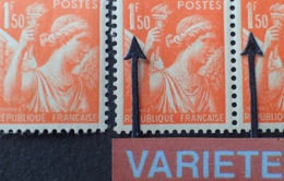 R1591/449 - 1939 - TYPE IRIS - PAIRE N°435 TIMBRES NEUFS* - VARIETE ➤➤➤ Barre De Couleur Dans Le " 1 " (1f50) - Unused Stamps
