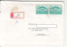 CASTLE, STAMPS ON REGISTERED COVER, 1993, HUNGARY - Briefe U. Dokumente