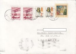 PLANE, TELEPHONE, PAINTING, STAMPS ON COVER, 1995, HUNGARY - Storia Postale